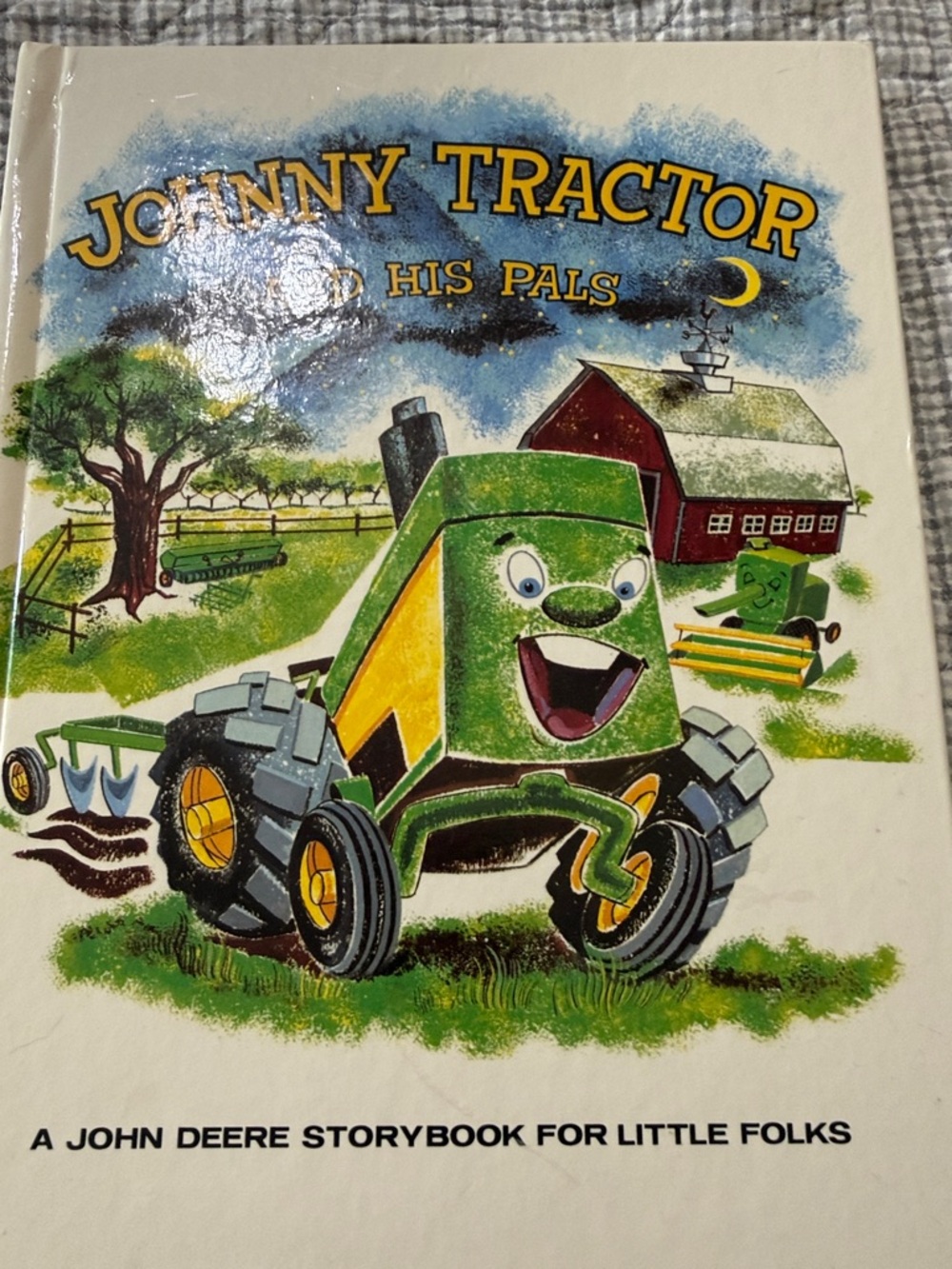 John Deere Green & Yellow Johnny Tractor Plush Illustration Storybook Cover